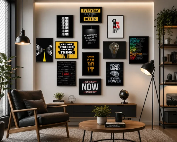 Motivational Wall Art Frame Set of 12