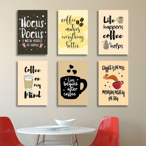6PCS Coffee Lovers StickyTiles Frames
