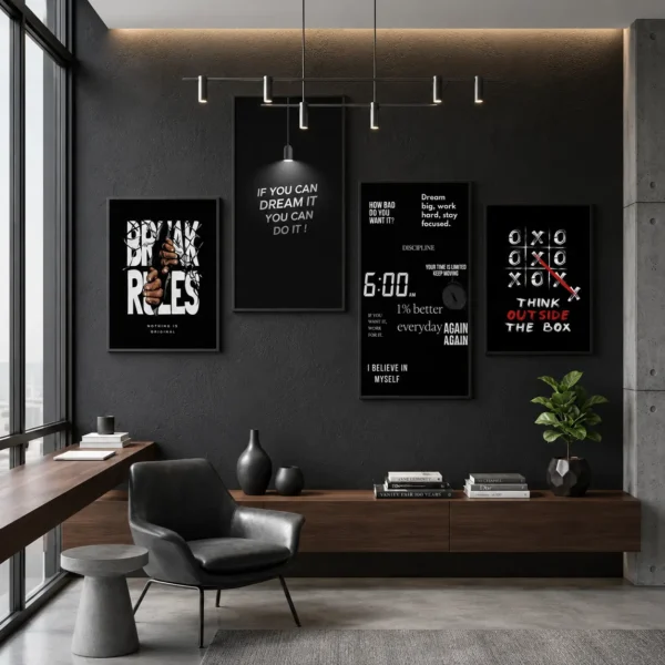 Set of 4 Motivational Wall Art Frames