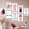 Luxury Pink Perfume Wall Art Set