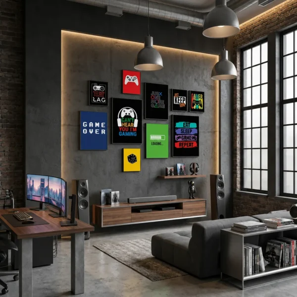 Gaming Wall Art Set – 10 Frames (Premium Photo Tiles)