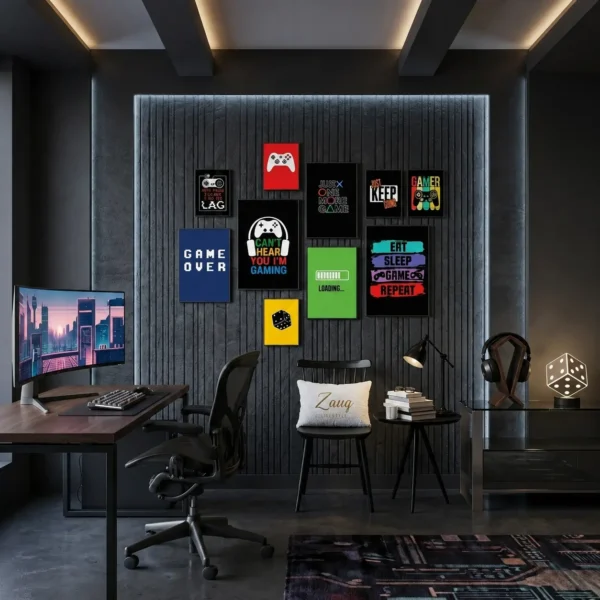 Gaming Wall Art Set – 10 Frames (Premium Photo Tiles)
